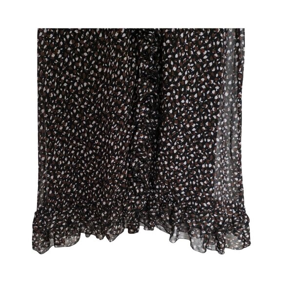 Women's - Tommy Hilfiger Brown Ruffled Midi Dress, Size 14 - Picture 3 of 10